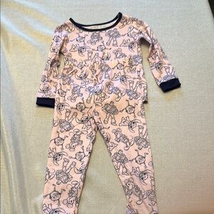 Disney Pink Pajama Set with Character Print